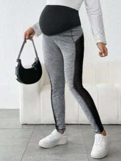 SHEIN Maternity Colorblock Contrast Mesh Insert Top-stitching Leggings -Curated Swimwear 169097095125e773dc8cacadf6be0327f0989877e1 thumbnail 405x552