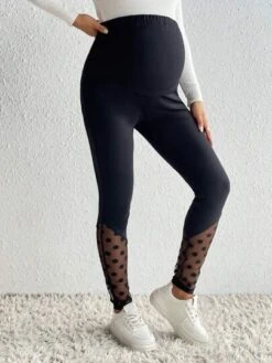 SHEIN Maternity Contrast Mesh Adjustable Waist Leggings -Curated Swimwear 16909741615662c8e170e8f567e20d3ff2a43e9651 thumbnail 405x552