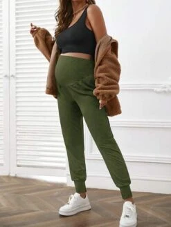 SHEIN Maternity Belly Support Split Hem Sweatpants -Curated Swimwear 1691047408789427f48d1b171ecb4eb8f9ee69b29f thumbnail 405x552
