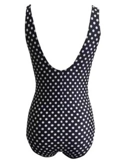 New Style Women's One Piece Swimsuit, Sexy Polka Dot, Open Back, Large Size With Shoulder Straps, Bikini Swimwear, Suitable For European And American Women
