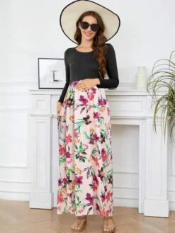 Maternity Floral Print Dress -Curated Swimwear 169146730698e28a36ec23e8c15171a301787dc47f thumbnail 405x552