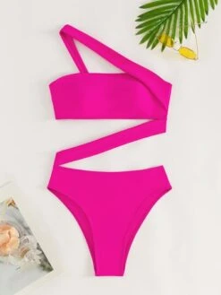 Women's One-Piece Swimsuit One Shoulder Pure Color One Piece Swimsuit -Curated Swimwear 1691639947249a670e4d18f2aa7849eec74d1a9924 thumbnail 405x552