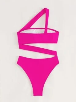 Women's One-Piece Swimsuit One Shoulder Pure Color One Piece Swimsuit -Curated Swimwear 1691639962e13c55e71f485f6c395a0d854c3d42d1 thumbnail 405x552