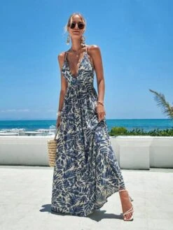 SHEIN VCAY Tropical Print Crisscross Backless Cami Dress -Curated Swimwear 1691648594223f42af21405a4ebbd3ebfbd1e02811 thumbnail 405x552