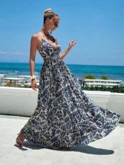 SHEIN VCAY Tropical Print Crisscross Backless Cami Dress -Curated Swimwear 1691648600b22e7c346a239c31ec62c7516f58e246 thumbnail 405x552