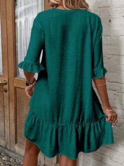 SHEIN LUNE Flounce Sleeve Ruffle Hem Kimono