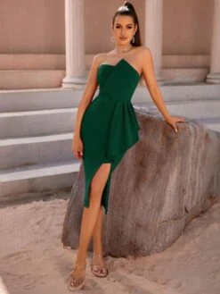 ADYCE Draped Side Split Thigh Tube Dress -Curated Swimwear 1691669976167e360e1cbfbeef7fa692dc69643653 thumbnail 405x552