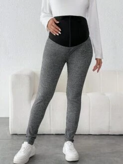 SHEIN Maternity Adjustable Waist Marled Knit Leggings -Curated Swimwear 16916742700e5f05733f493ec5c195d89d12730740 thumbnail 405x552