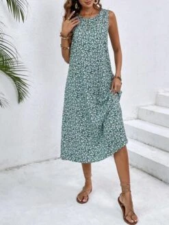 SHEIN VCAY Ditsy Floral Print Slant Pocket Tank Dress -Curated Swimwear 1691978741120beb48e47f628e52901222db08ba3c thumbnail 405x552