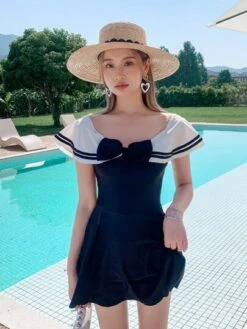 Sexy Sailor Collar Slim One-piece Swimsuit -Curated Swimwear 169201189946cbb51b5f8d859c2ab69fb5d92bba73 thumbnail 405x552