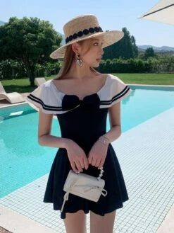 Sexy Sailor Collar Slim One-piece Swimsuit -Curated Swimwear 16920118998eb9d34dffe252ef1a3f8cfed45e866d thumbnail 405x552