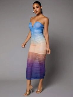 SHEIN BAE Ombre Ruched Tube Bodycon Dress -Curated Swimwear 16921530035e18367ff6c62ff91ffcc21f9bea064e thumbnail 405x552