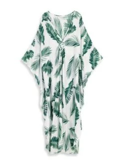 Tropical Print Batwing Sleeve Split Thigh Cover Up -Curated Swimwear 16923229066573f0bac4365e11ef4e9ed548990cf0 thumbnail 405x552