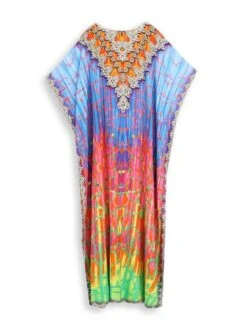 Ombre Geo Print Batwing Sleeve Cover Up Dress -Curated Swimwear 1692584091d6ad6648f47ee25f1e93896374ea0e55 thumbnail 405x552